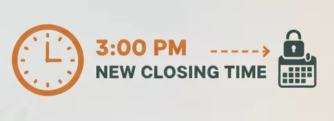 New 3pm closing time